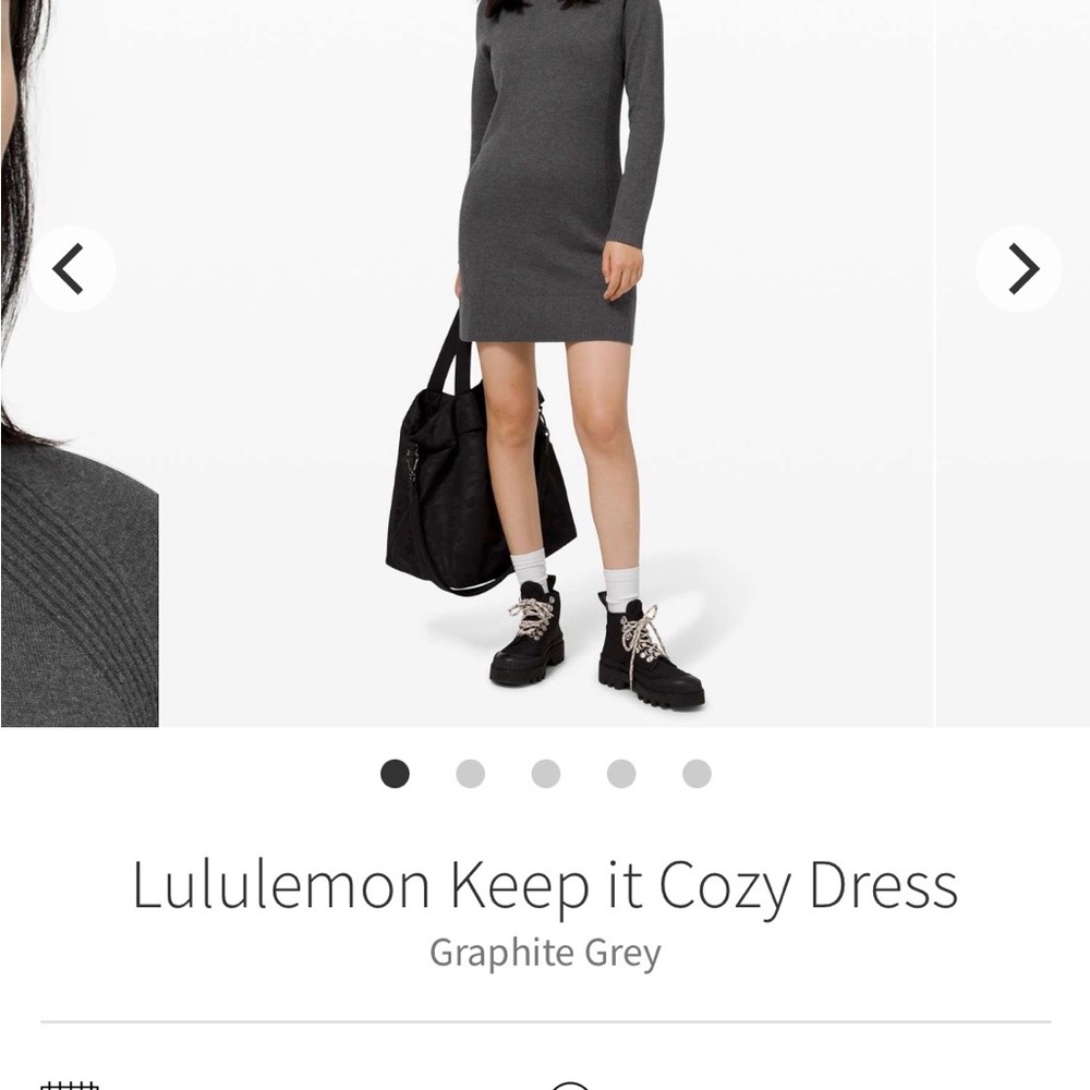 Lululemon Athletica Graphite Grey Long Sleeve Dress keep it cozy